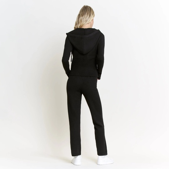 Honeydew Women’s Spice It Up Wide Leg‎ Knit Pants Size Medium Black High Waist - Picture 3 of 16